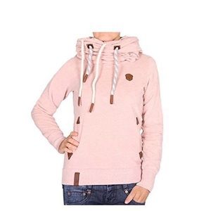 Pink Naketano double cowl neck hoodie size large